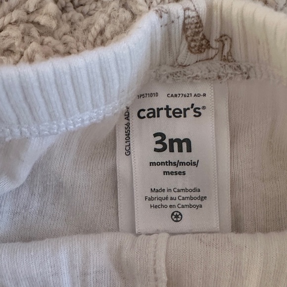 Carter's Cream Baby Pants with Brown Accents - Picture 2 of 3
